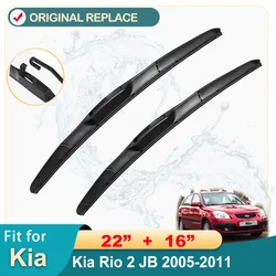 Car Wiper Front Wiper Blades Set Kit For Kia Rio 2 JB 2005 2006 2007 2008 2009 2010 2011 Windshield Windscreen 22