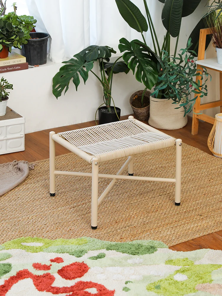 Balcony, leisure chair, small apartment, simple home use, foot pedal, outdoor small coffee table combination bedroom stool