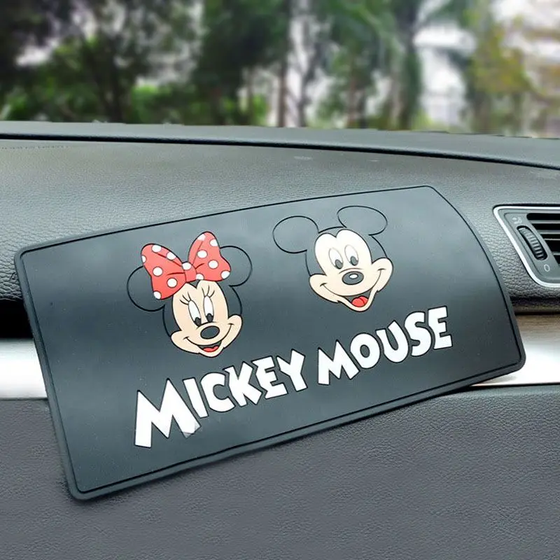 

Disney MinnieMickey Car Center Console Storage Mat High Temperature Resistant Cartoon Anti-slip Mat Couple Car Decoration