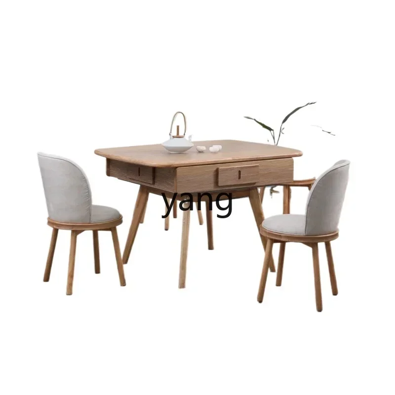 LMM automatic dual-purpose dining table household mahjong table with chair