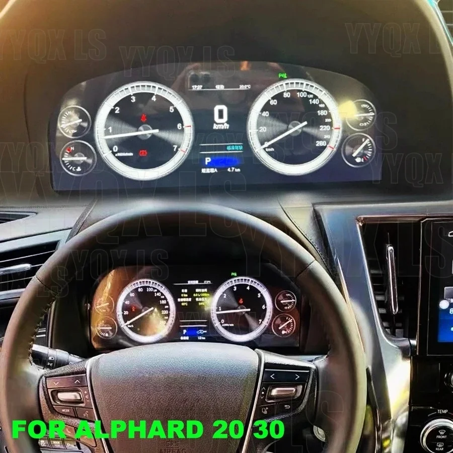 Linux For Toyota Vellfire Alphard 20 30 Series A20 A30 2008-2018 Car LCD Digital Instrument Cluster​ Dashboard Virtual Cockpit