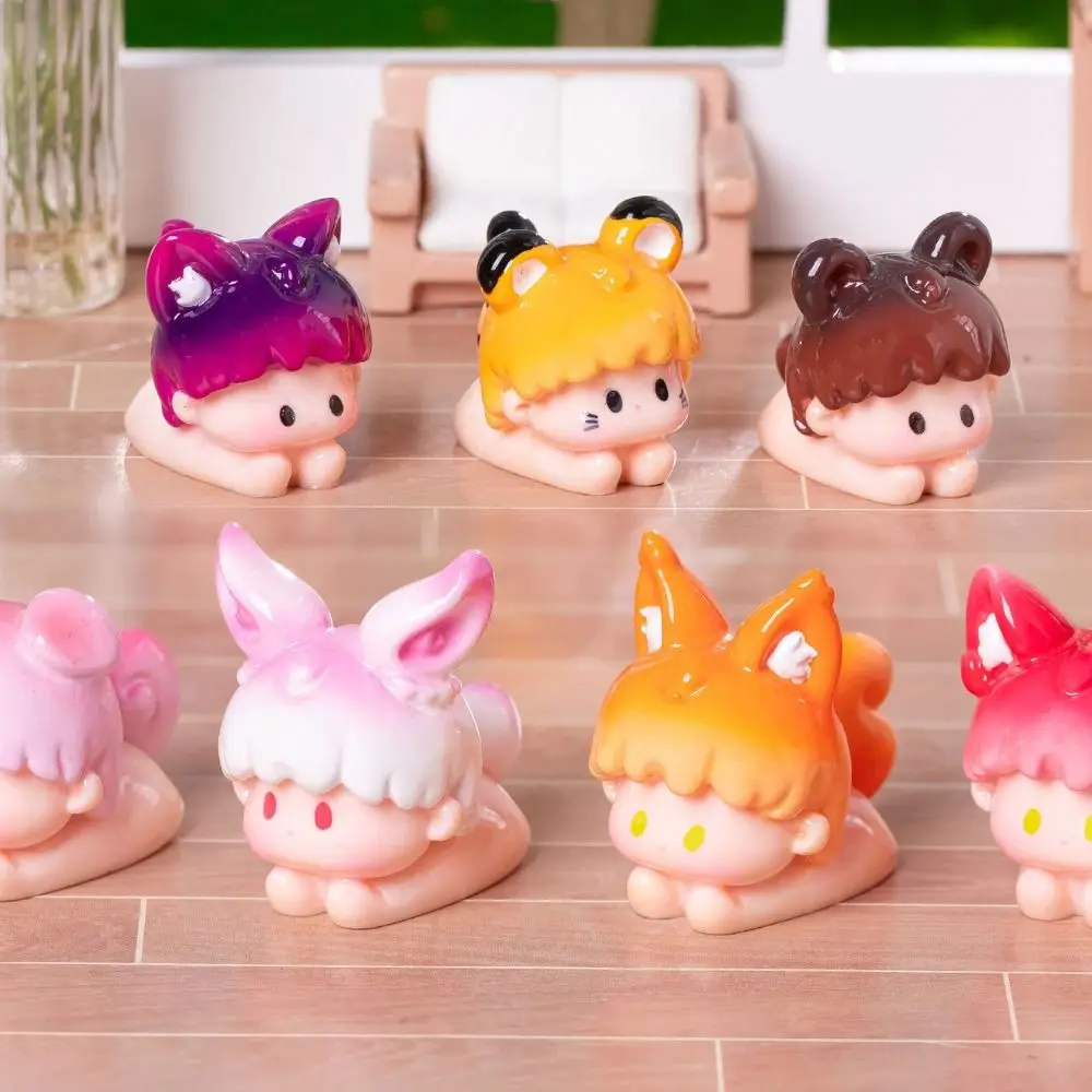 

DIY Craft Resin Animal Model Modern Design Miniature Miniature Animal Figurine Resin Material Cartoon Style Mini Animal Model