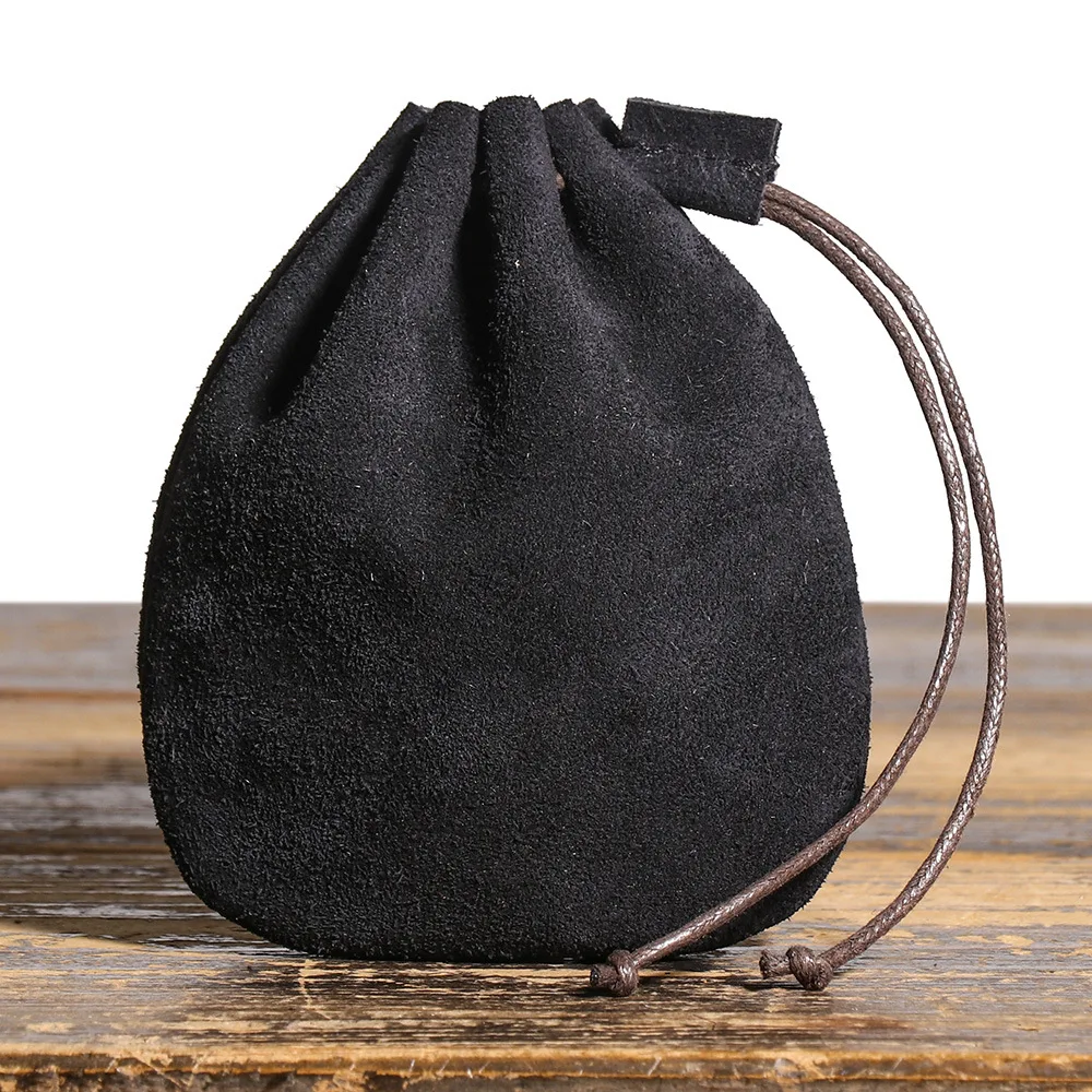 LUOKIR Herren-Geldbörse aus echtem Leder, schlicht, Vintage, kleine Kartentasche, Damen-Geldbörse aus Rindsleder, Schlüssel, Geld, Kordelzug, Aufbewahrungstaschen – Detail 17
