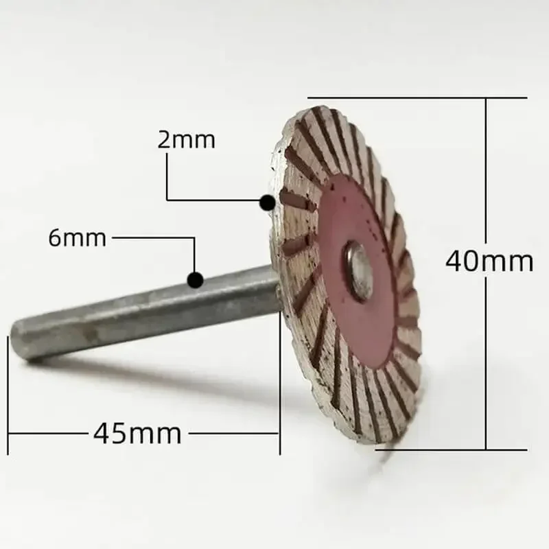 다이아몬드 커팅 디스크, 6mm 생크 원형 톱날, 샌딩 디스크 그라인딩 휠, 목재 금속 돌 화강암 대리석용, 40mm