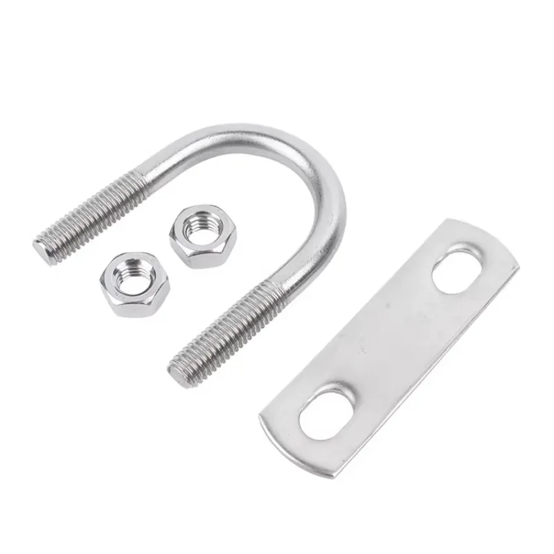 U-Bolzen aus Edelstahl 304 mit Mutternplatte für Rund- und Vierkantrohrklemmen M6 M8 U-förmiger Clip – Detail 5