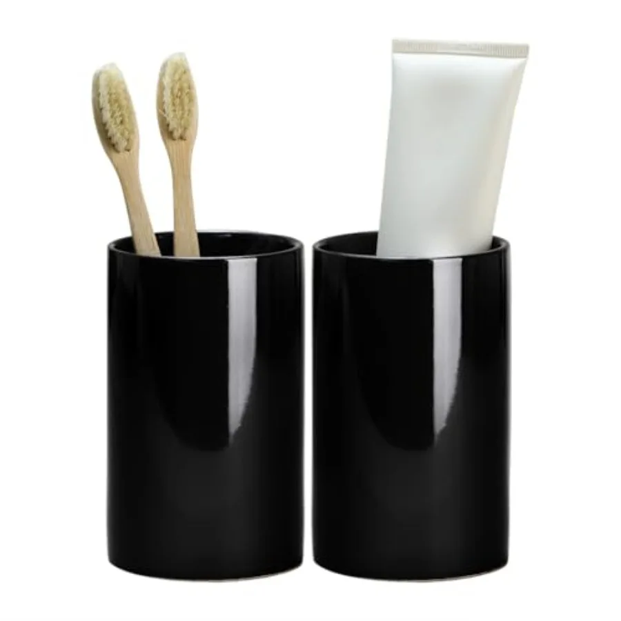 

2 шт. простых однотонных керамических стаканов для полоскания рта, стакан для ванной комнаты, 9 унций