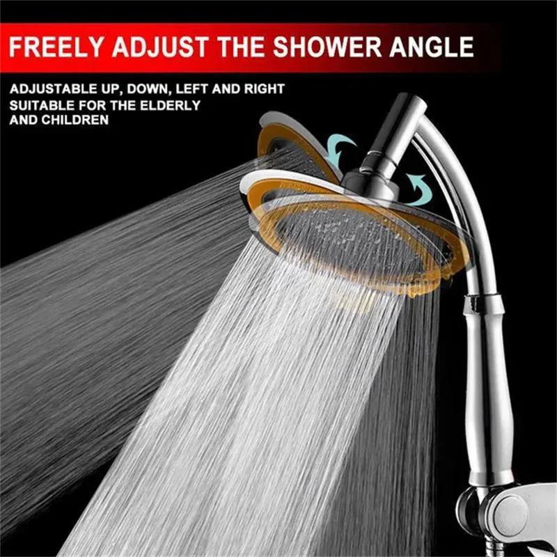 1pc 4/6 Inch High Pressure Shower Head 360 Adjustable Large Round Rainfall Sprayer Hand Held Shower Head Bathroom Accessories