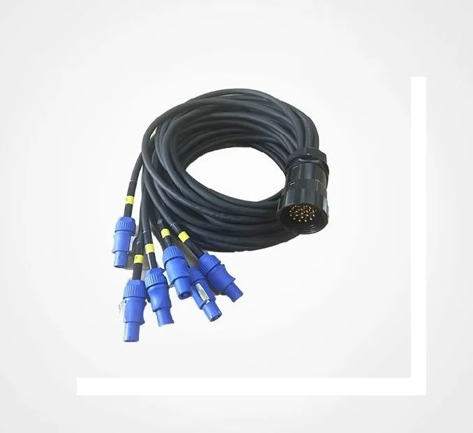 

19 core multi socapex fan out cable breakout with powercon true1 connectors