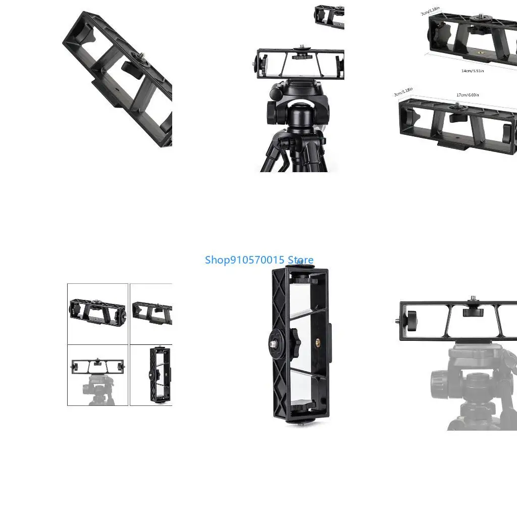 B95C 3-Position Phone Holder Tripod Cell Phones Stabilizer Mount for Live Streaming Mobile Phones Camera Extension Bracket