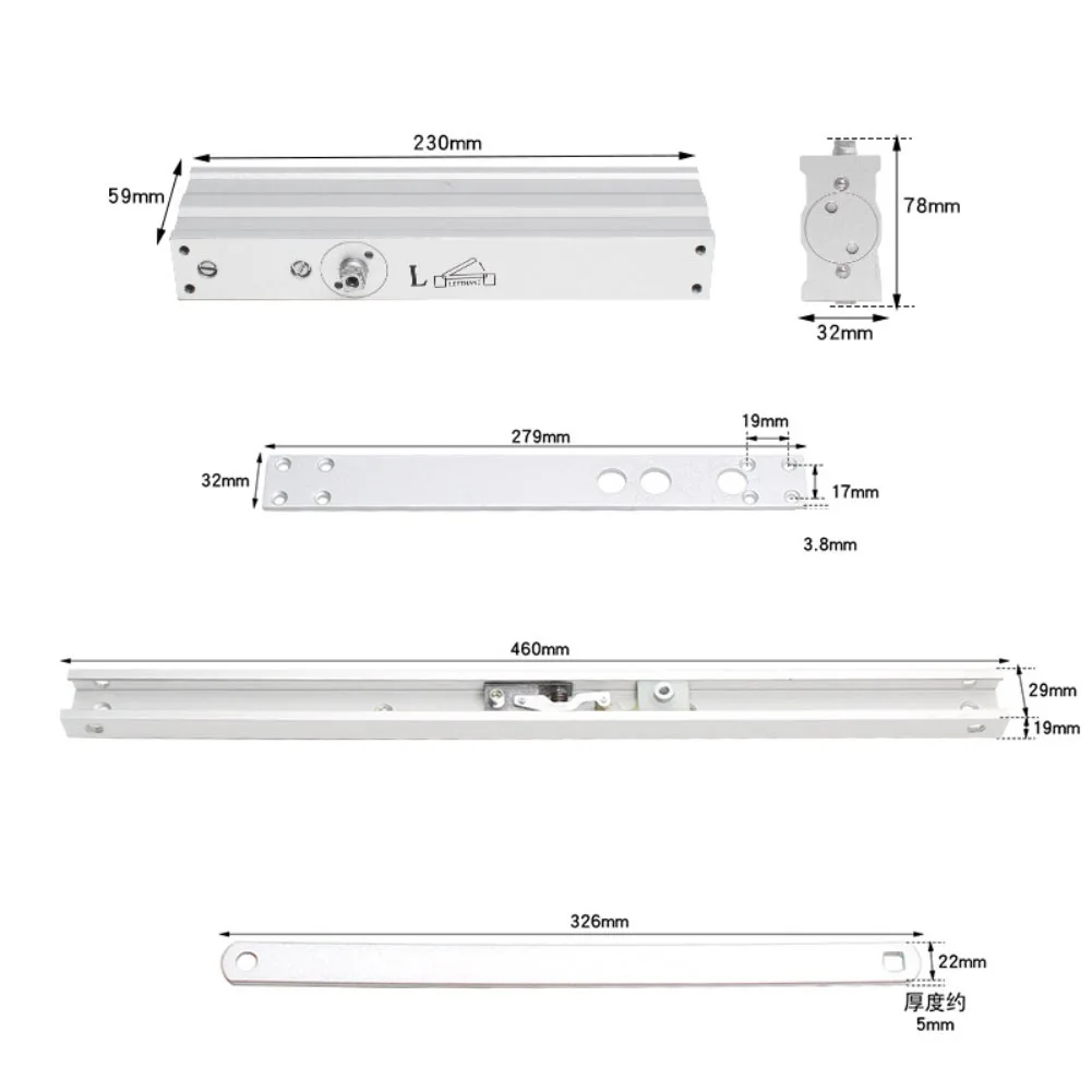 

Adjustable Concealed Hydraulic Door Closer Designed for Doors Over 35mm Thick with Silent Closing and Positioning Flexibility