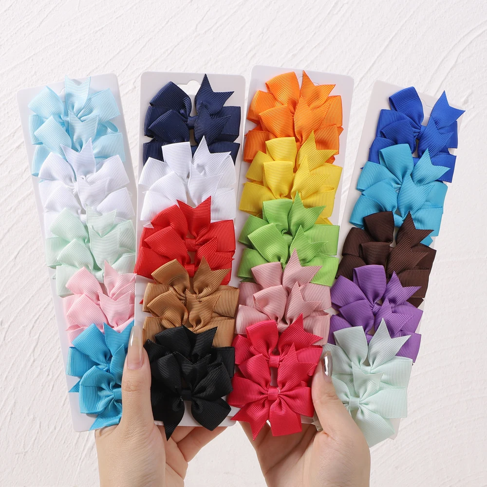 New Baby Hair Clips lovely Hairpins Set Cheer Bow Ribbon Hairclip Kids Hairgripes for Girls Boutique Hairpin Hair Accessories