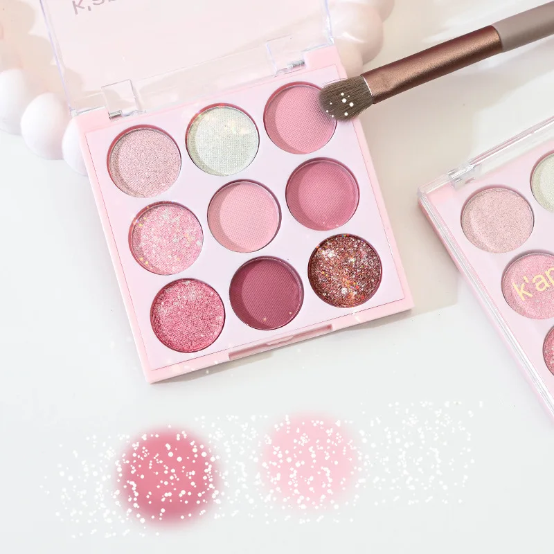 Ice cream nine color eyeshadow, high gloss glitter pearl, summer sweet style, stage makeup