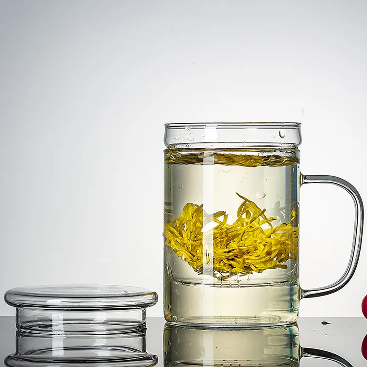 Heat-Resistant Glass Tea Creative Gift With Filter, Straight-Sided Mug For Brewing Tea, Office Cup, Wholesale From Manufacturer
