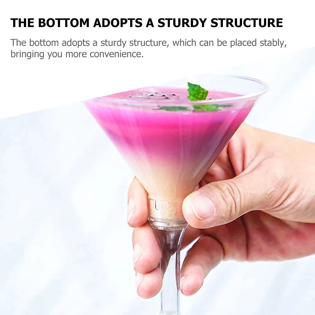 

15pcs Disposable Cocktail Unbreakable Clear Party Beverage Goblets Stable Durable Wine Glass Festival Banquet Use Light Compact