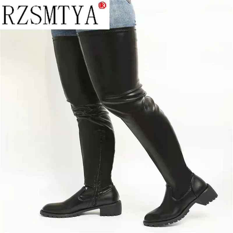 Autumn 2022 Women\'s Over-the-knee Boots Side Zipper Skinny Red Sexy Nightclub Boots