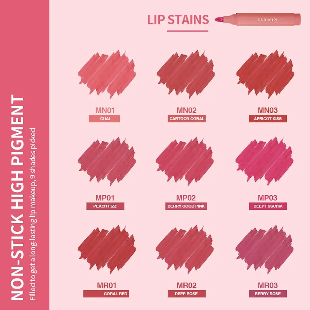 Non-Stick Cup Lip Dye Pencil Matte Lift Long-lasting Easy Coloring Marker Mouth Red Lip Glaze Lip Liner