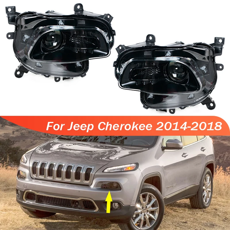 

For Jeep Cherokee 2014-2018 Car Front Bumper Halogen Headlamp Headlight Head Lamp Assembly Daytime Running Light