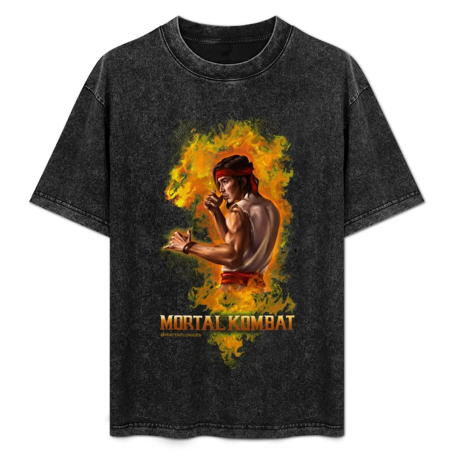 Liu Kang Mortal Kombat T-Shirt vintage clothes customs t shirt men