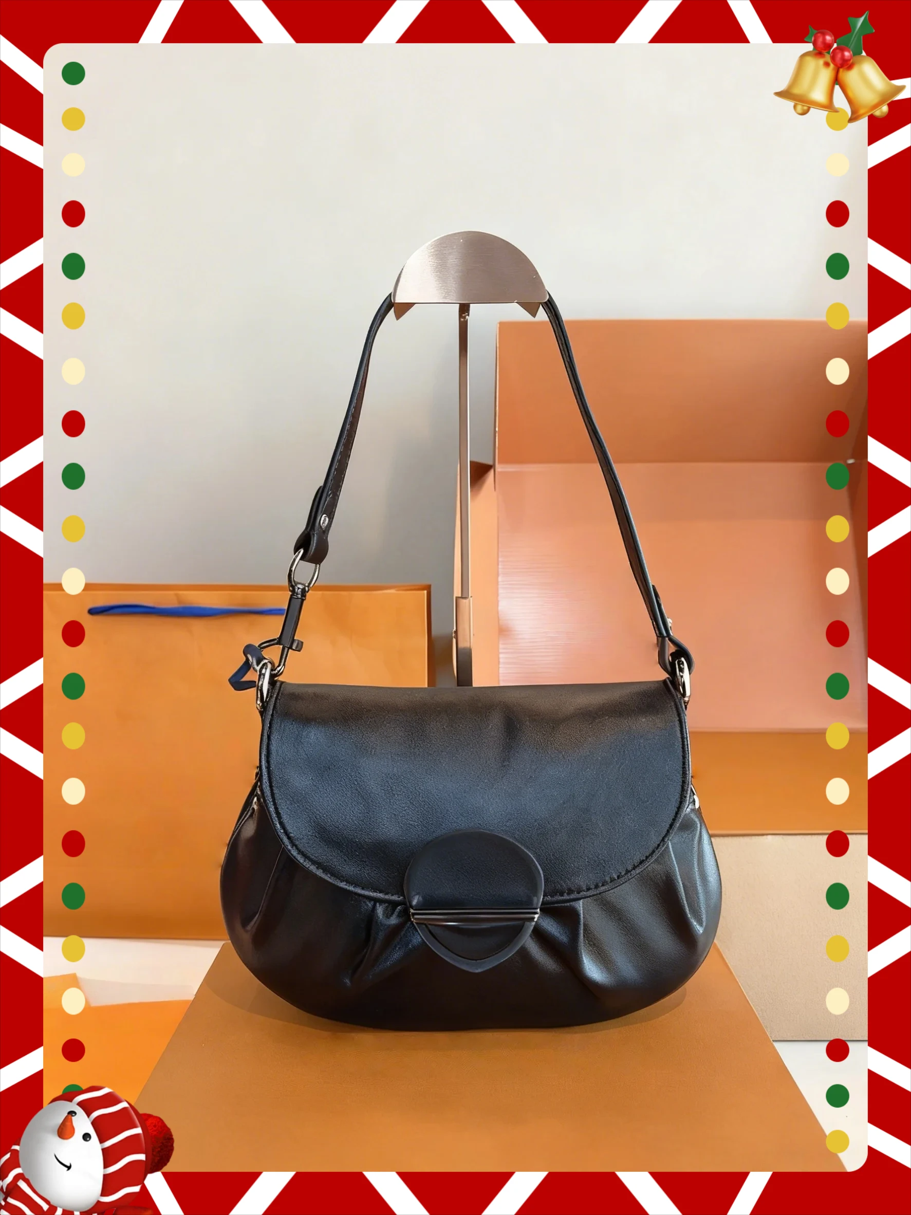

SIZE: 25x6X17 CM Fashionable Versatile bags leather cherry Portable can be carried on the shoulder no boxes