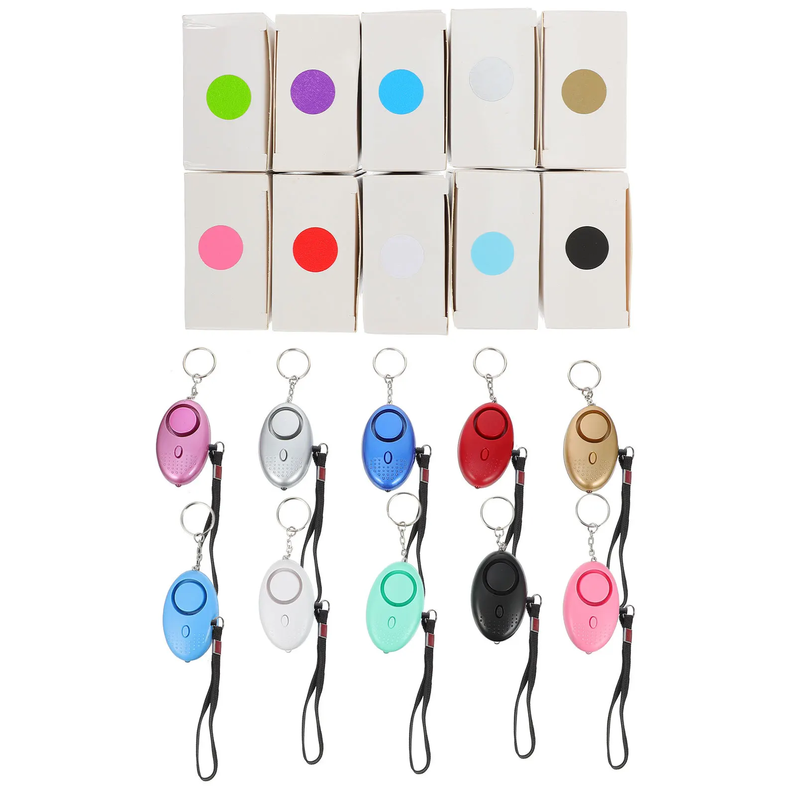 

10pcs Personal Security Alarm With Led Siren For Women Emergency Outdoor Travel Running Camping Hiking Dog Walking