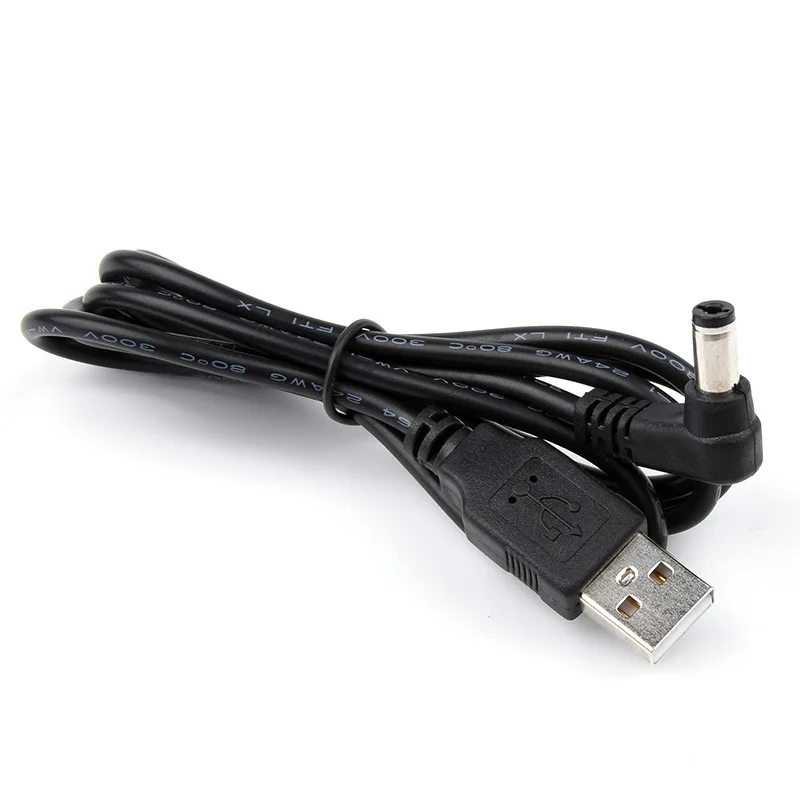 1pcs USB Male to 5.5 Mm X 2.1 Mm 5.5*2.1 DC Barrel Jack Power Cable AC Plug Transfer Connector Charger Interface Converter 0.8m