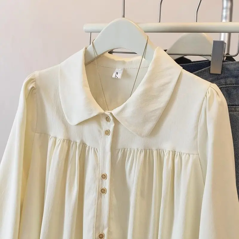 

Рубашки с длинным рукавом, женские шифоновые клетчатые рубашки, облегающие, с круглым вырезом, романтические, женские, желтые, весенние, офисная повседневная одежда, удобная