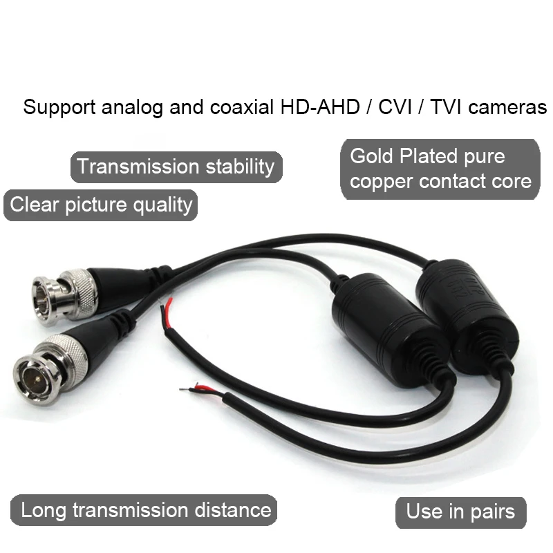 10Pair(20pcs) Waterproof Passive BNC Video Balun Cat5 UTP Cable transmission HD Twisted Pair Transmitter  for CCTV ABS Plastic