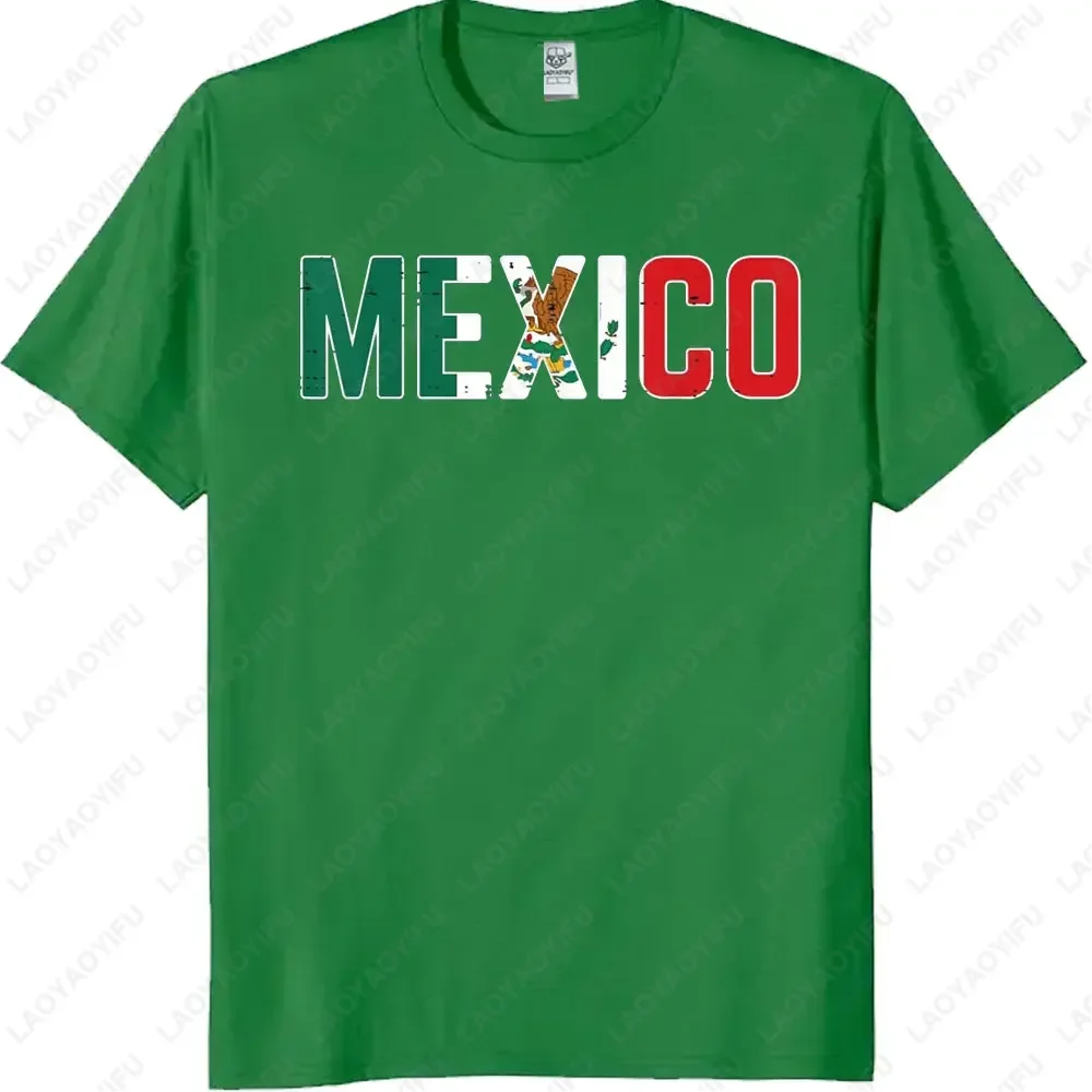Summer Mexico T-Shirts Mexican Flag Graphic Streetwear Men Women Fashion Loose Short Sleeve T Shirt Cotton Tees Tops Clothing