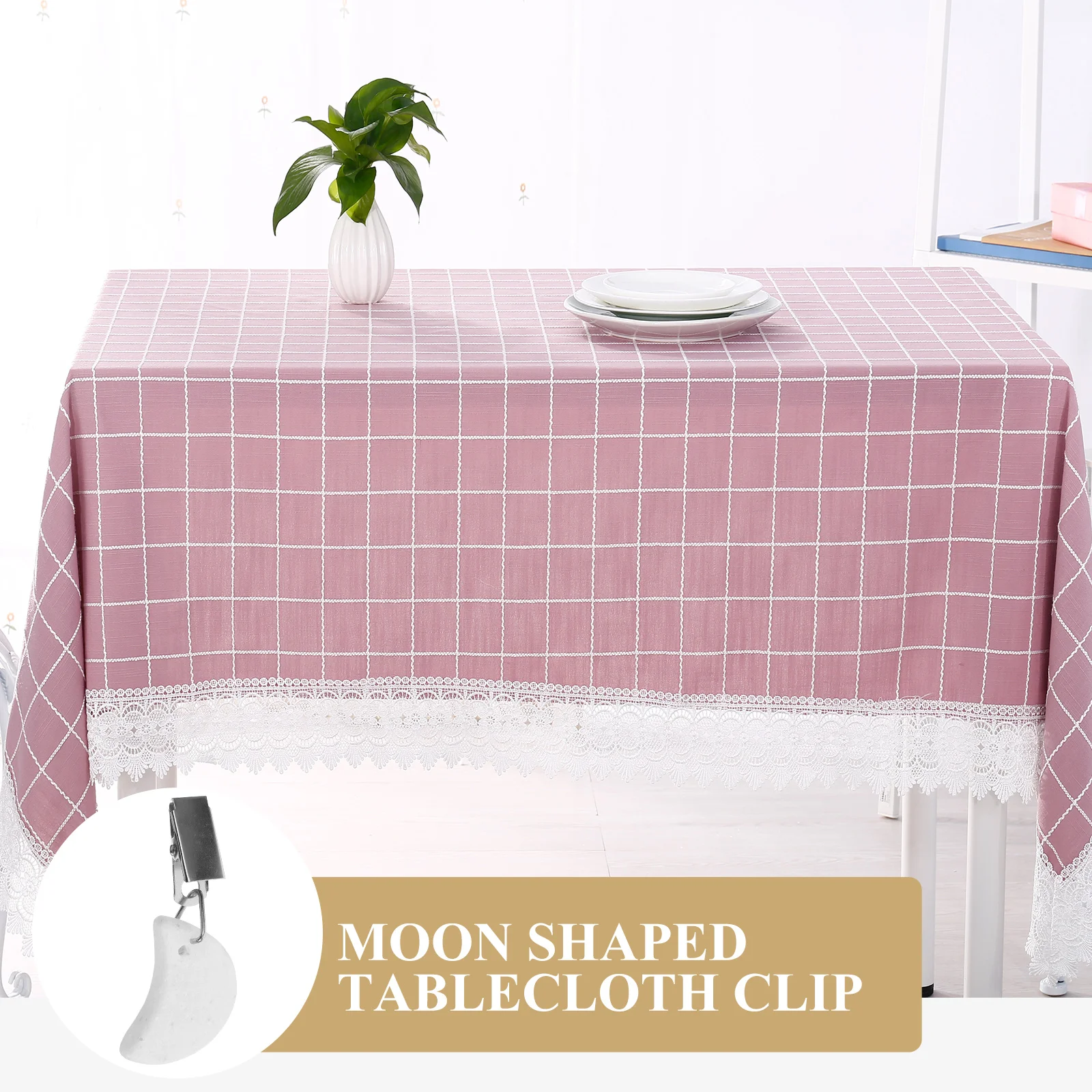 

4Pcs Decorative Moon Inspired Tablecloth Weights with Metal Clasps All Purpose Table Cover Anchors for Outdoor Indoor Dining