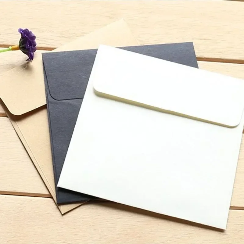 10pcs 10*10cm Square Creative White Black Color Envelope for Card Letter Paper Gift Mini Envelopes