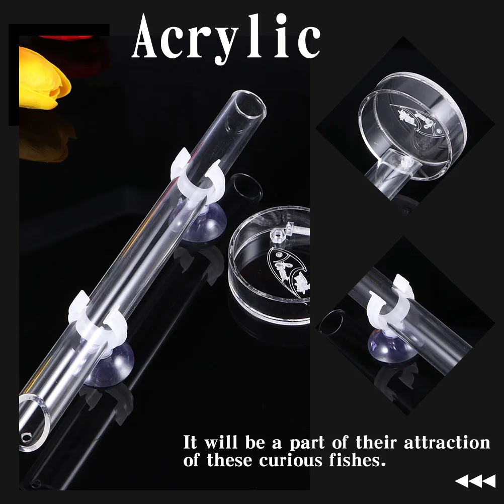 

Feeding Tube Tray for Aquarium Fish Tank Shrimp Feeder White Small Food Transparent Acrylic Worms Pet Supplies