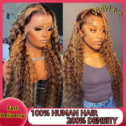 P4/27 13x6 Highlight 200% Full Brazilian Human Hair Wig 13x4 HD Transparent Colored Curly Frontal Lace Wigs For Women Choice