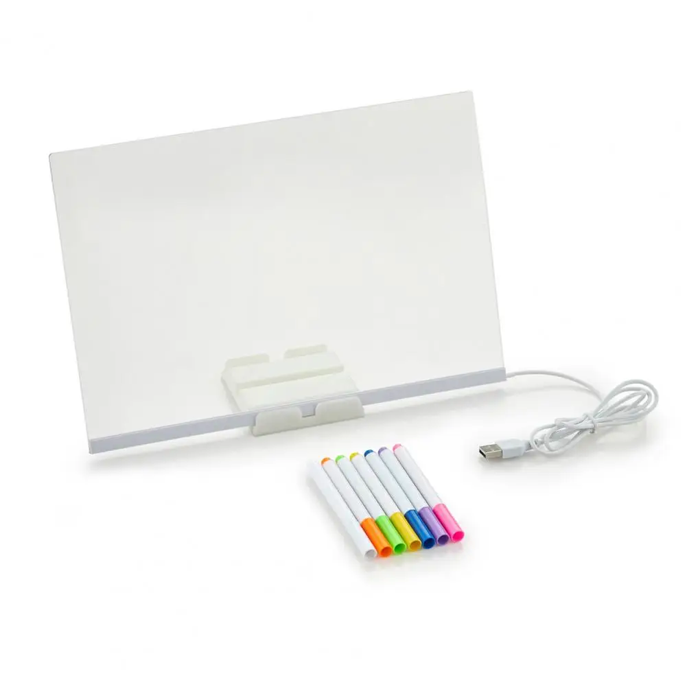 Planning Board Colorful Led Message Board with Adjustable Stand for Writing Surface Acrylic Light Up Note Board with Vibrant