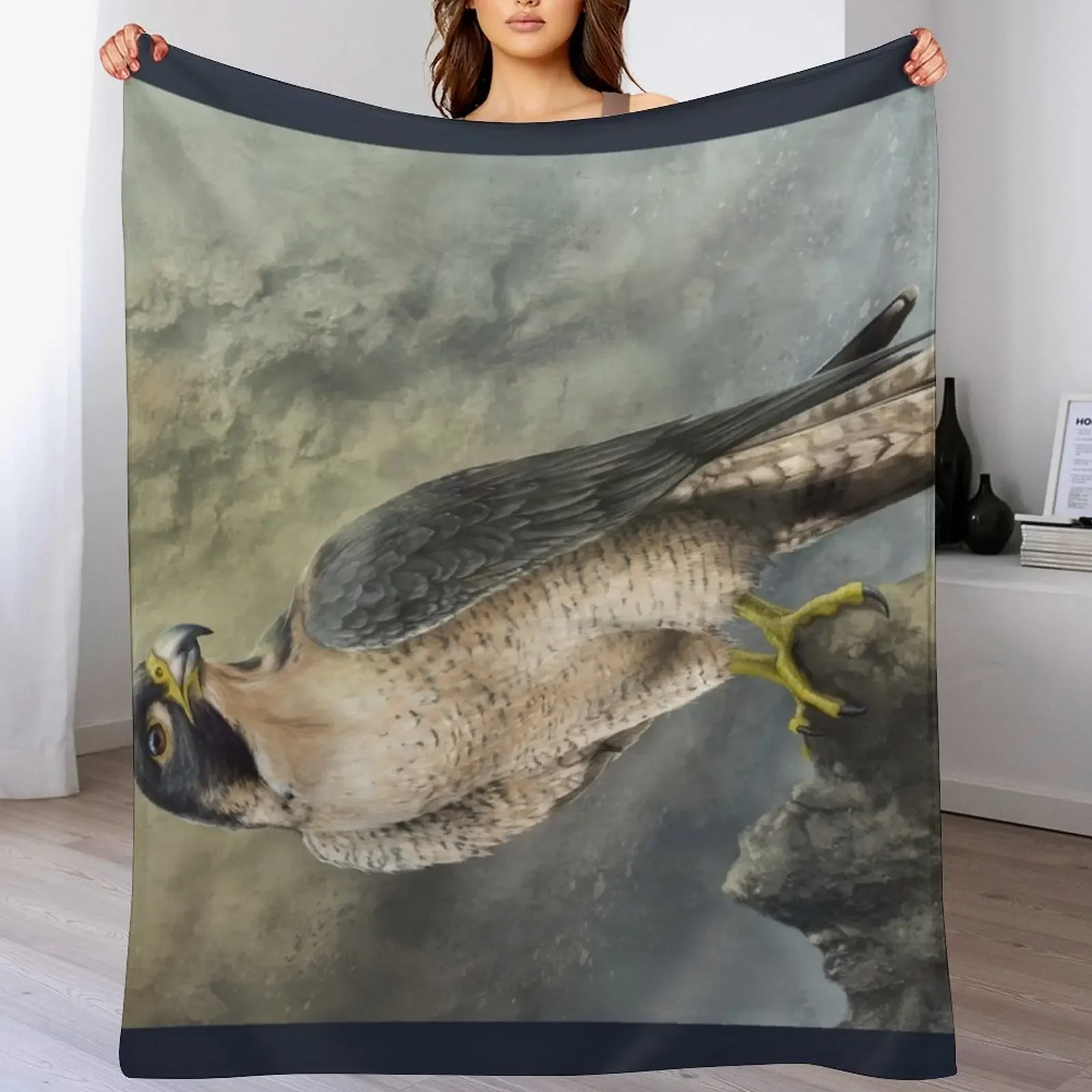 

Peregrine Falcon Throw Blanket Hair Warm Sofa Throw sofa bed Blankets