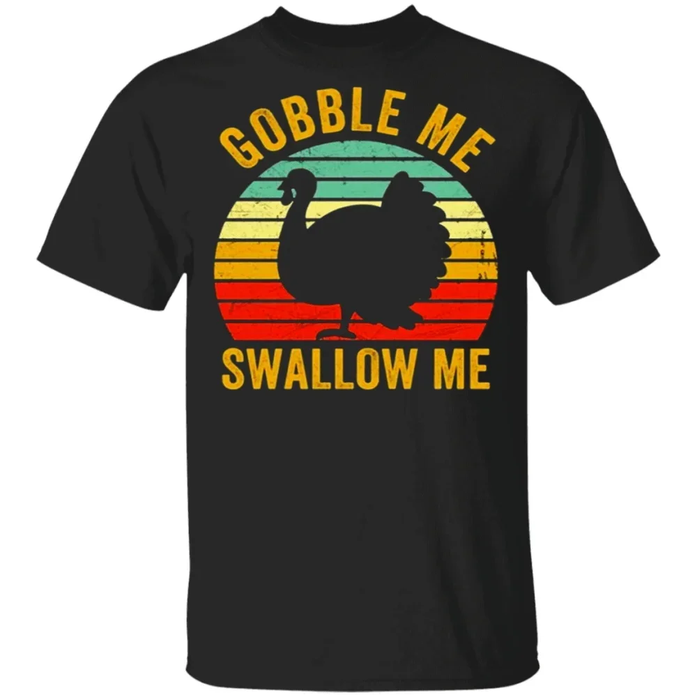 CLOOCL Happy Thanksgiving T-shirts Turkey Striped Sticker Printed Tees 100% Cotton Hip Hop Tops Men for Women Casual Shirts