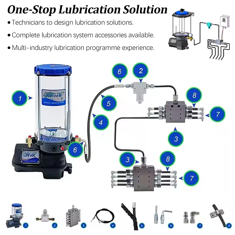 Electric Lubrication Pump Grease 24v 12 Volt Automatic Grease Lubrication Pump System for Truck Bulldozers