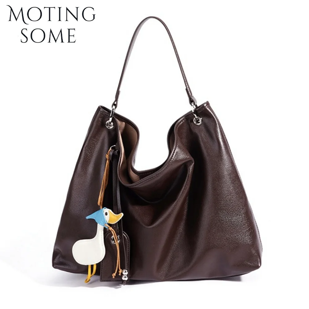 MOTINGSOME Minimalism Genuine Leather Bags Lightweight Casual Tote Shoulder Large Capacity Handbag Luxury Cowhide Bag 2026 New