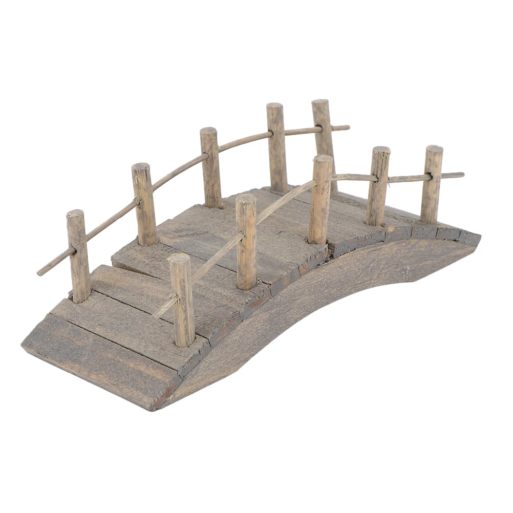 Simulation Wooden Arch Bridge Miniature Bridge Fish Tank Houseations Miniature House Supply