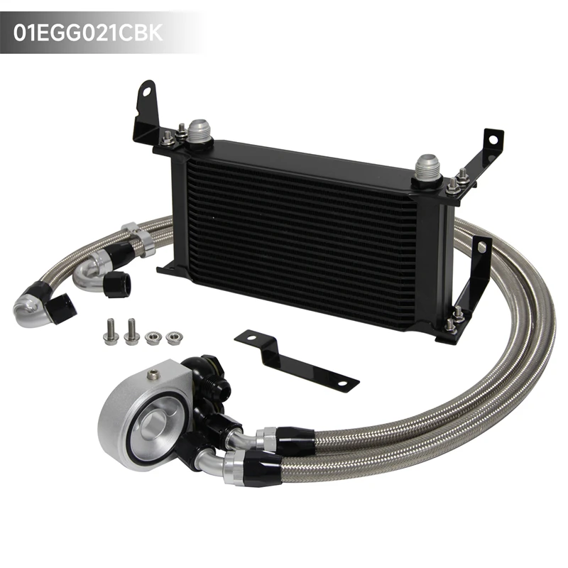 19 Row Oil Cooler W/ Steel Braided Oil Lines Kit Fits for Honda S2000 F20C1 F22C1 2000-2009