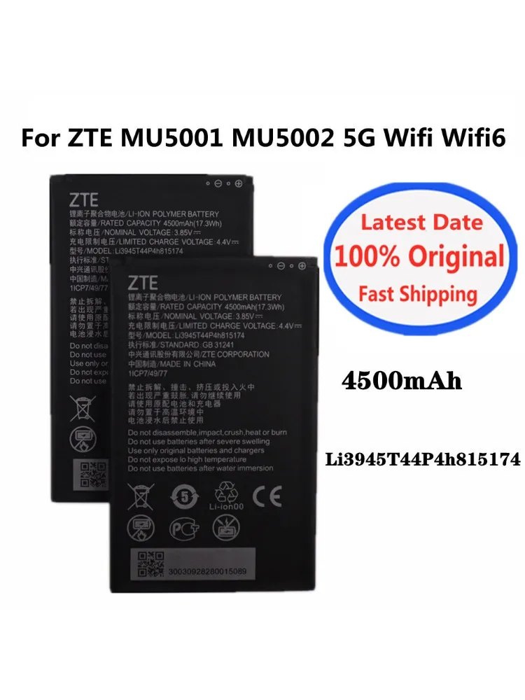 Nowa oryginalna Bateria Li3945T44P4h815174 do ZTE MU5002 MU5001 Wifi 5G Wifi6 przenośna Router bezprzewodowy wymienna Bateria Bateria — zdjęcie produktu 6