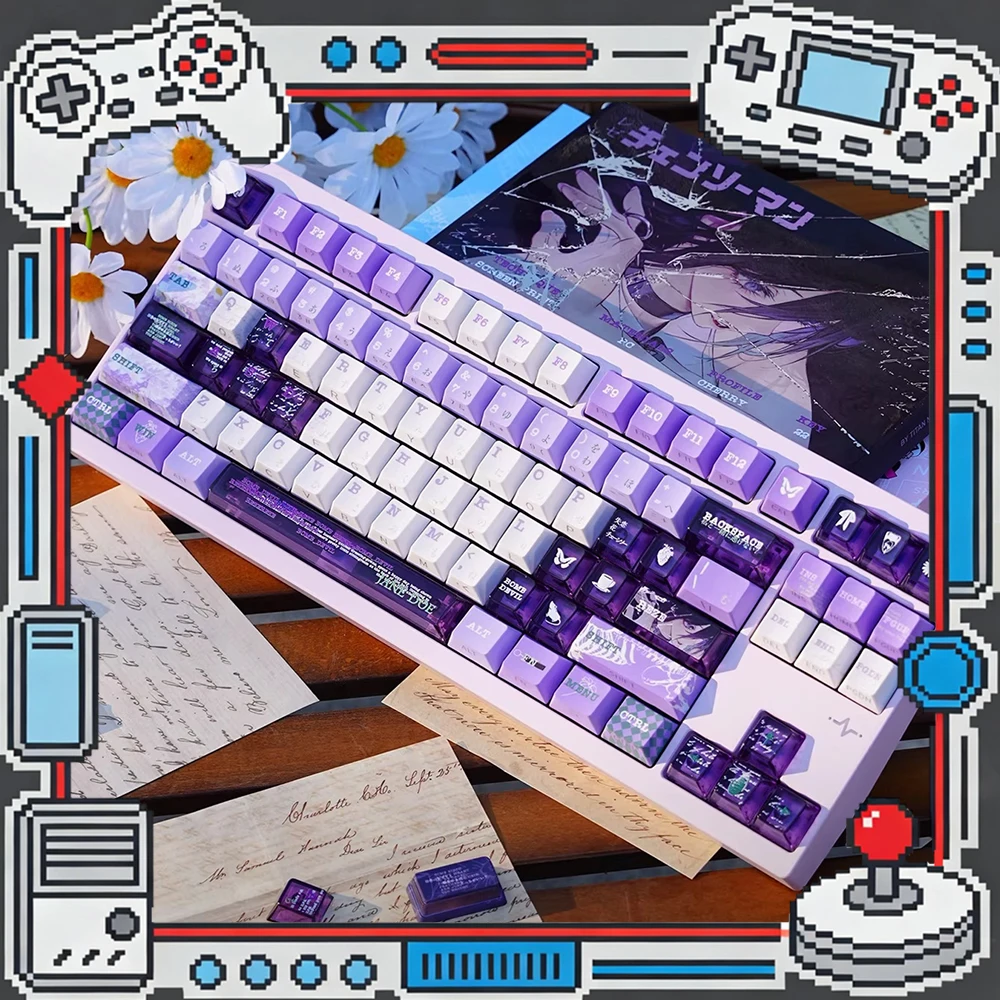 

Клавишные колпачки TITANNATION Reze для ПК, термосублимационные, с дизайном «Ядерная энергия», оригинальные, с боковым расположением символов, для аксессуаров ПК, подарок