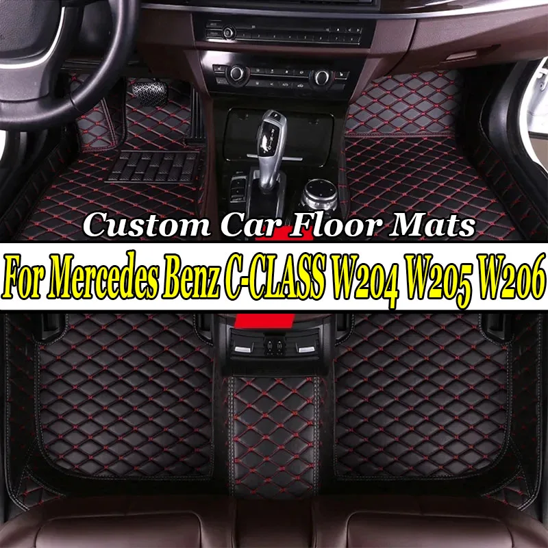 Custom Car Floor Mats For Mercedes Benz C-CLASS W204 W205 W206 C180-C450 Auto Carpets Foot Coche Accessorie