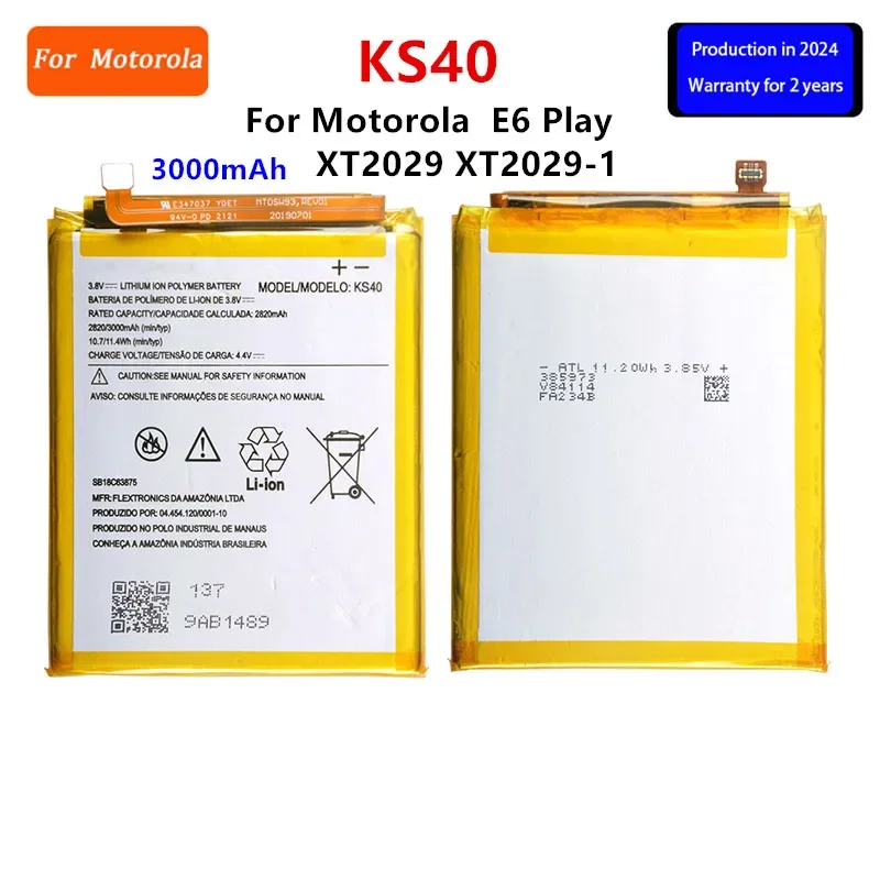 

100% Original KS40 3000mAh Battery For Motorola Moto E6 Play XT2029 XT2029-1 Phone Batteries