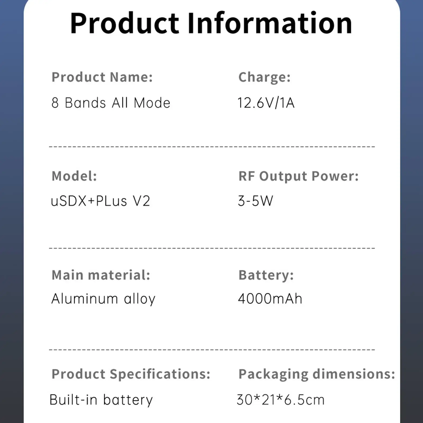 جهاز الإرسال والاستقبال جميع الأوضاع المحمولة DIY الاتصالات 8 نطاقات جهاز الإرسال والاستقبال اللاسلكي