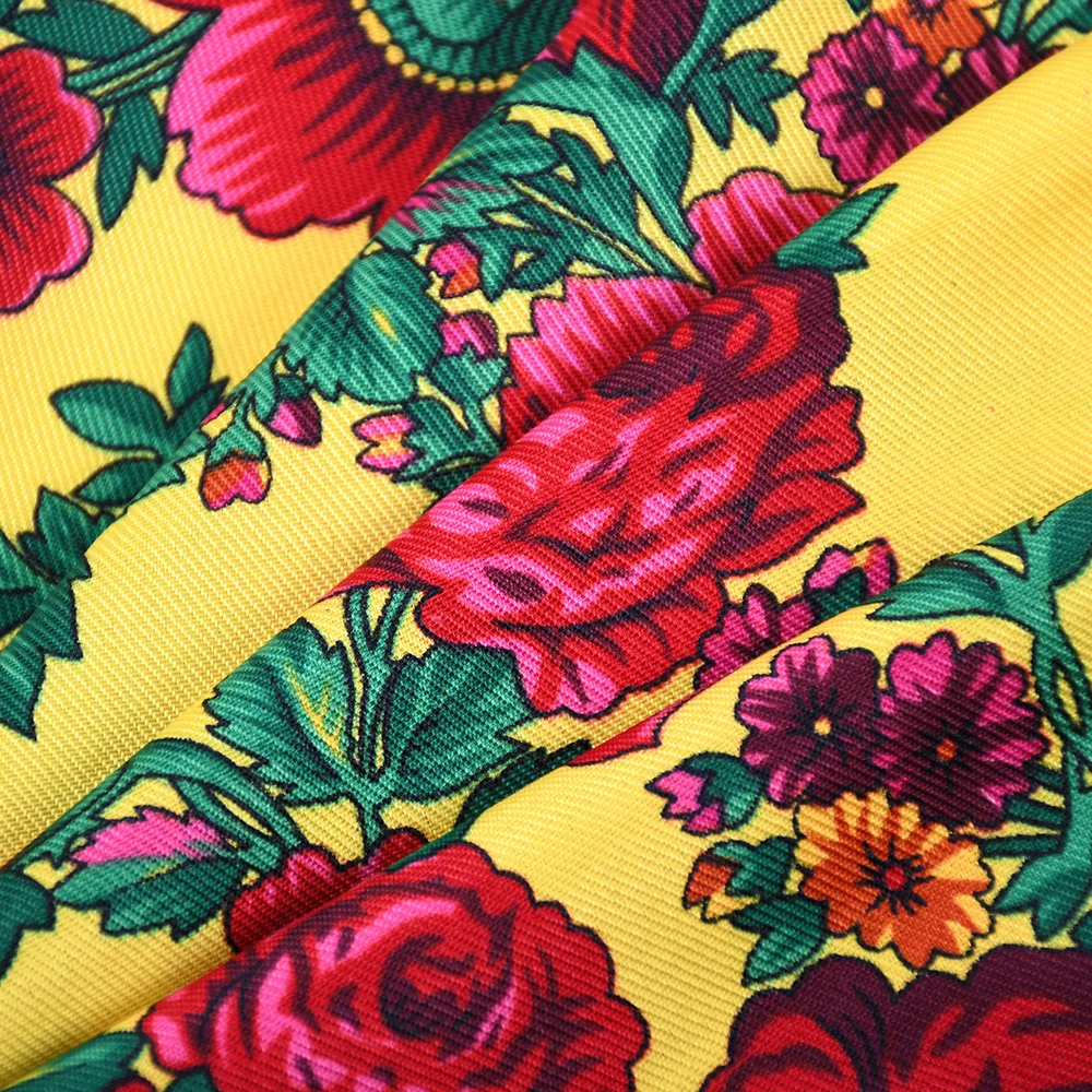 70*70cm Russische Quadrat Schal Frauen Luxus Floral Print Bandana Kopf Wraps Taschentuch Babuschka Stirnband Schals – Detail 19