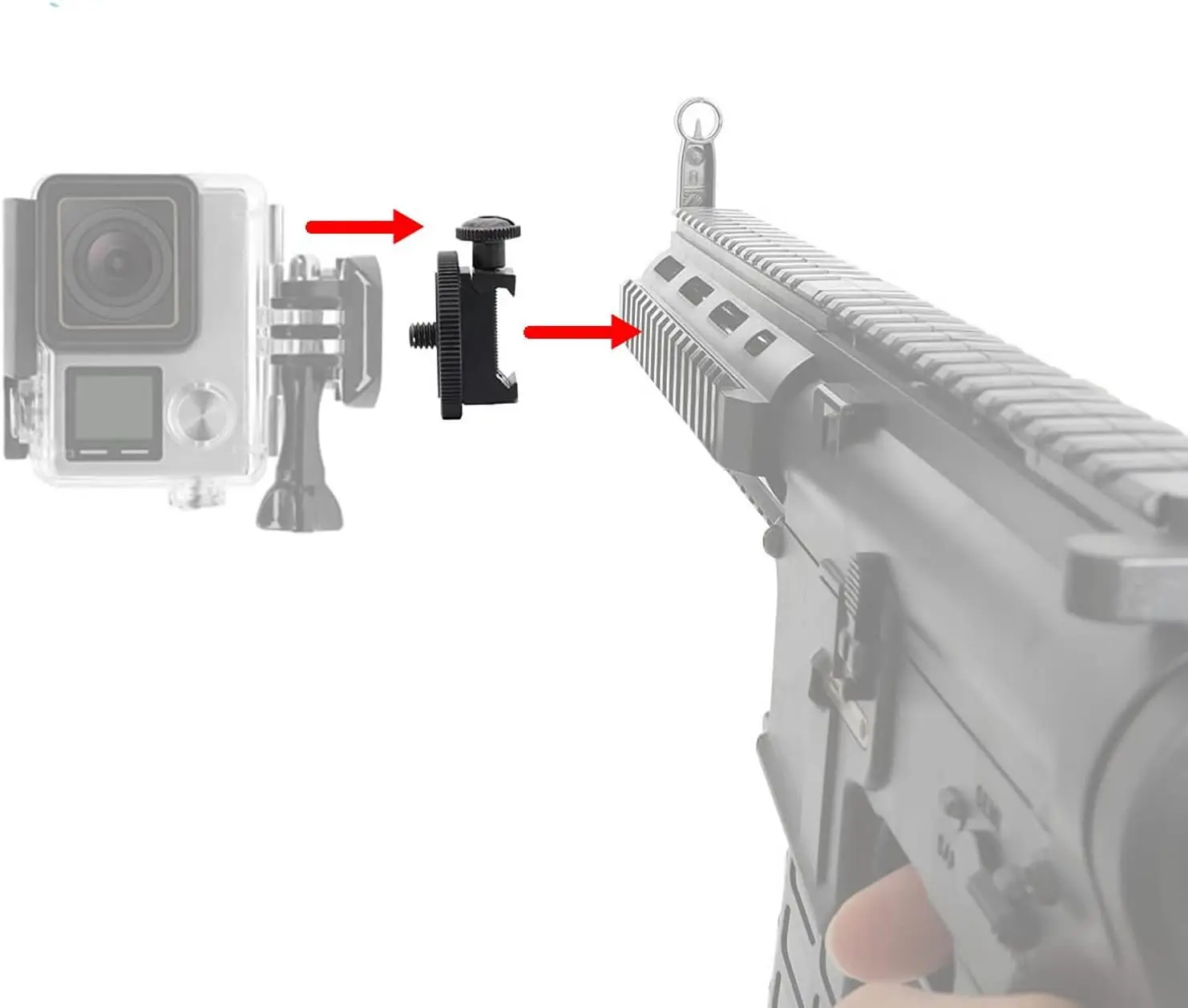 Uniwersalny uchwyt do telefonu z pistoletem Smartphone Action Camera Picatinny Waver Adapter do montażu na szynie kompatybilny z Gopro iphone