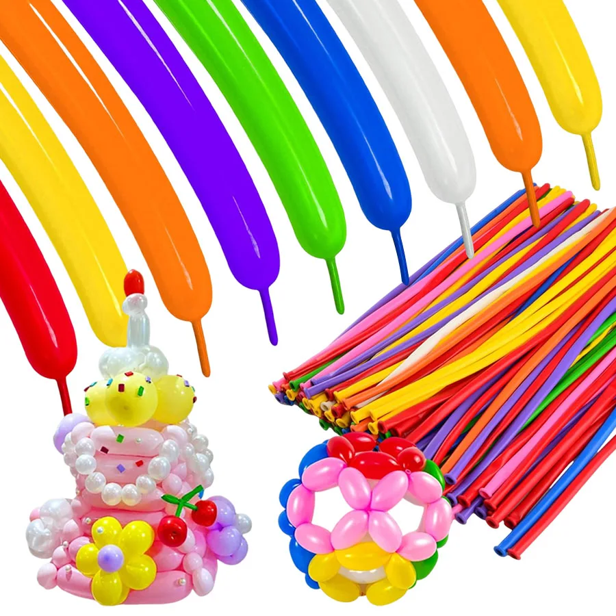 50/100/200 Stück magische mehrfarbige lange Latexballons mit Pumpe für Tiergirlanden Clown Geburtstag Hochzeit Party Dekorationen JXB – Detail 1