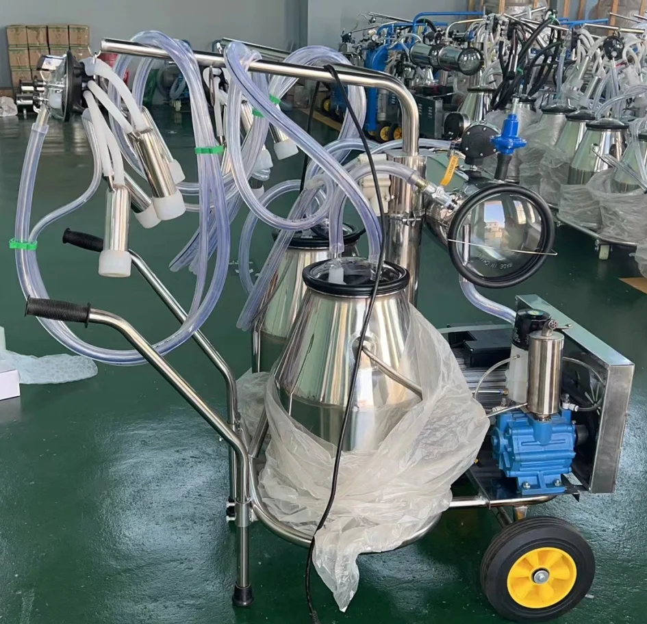 Weiwei Supplier double barrel Mobile Milking Machine Milker Milking Machine for sale