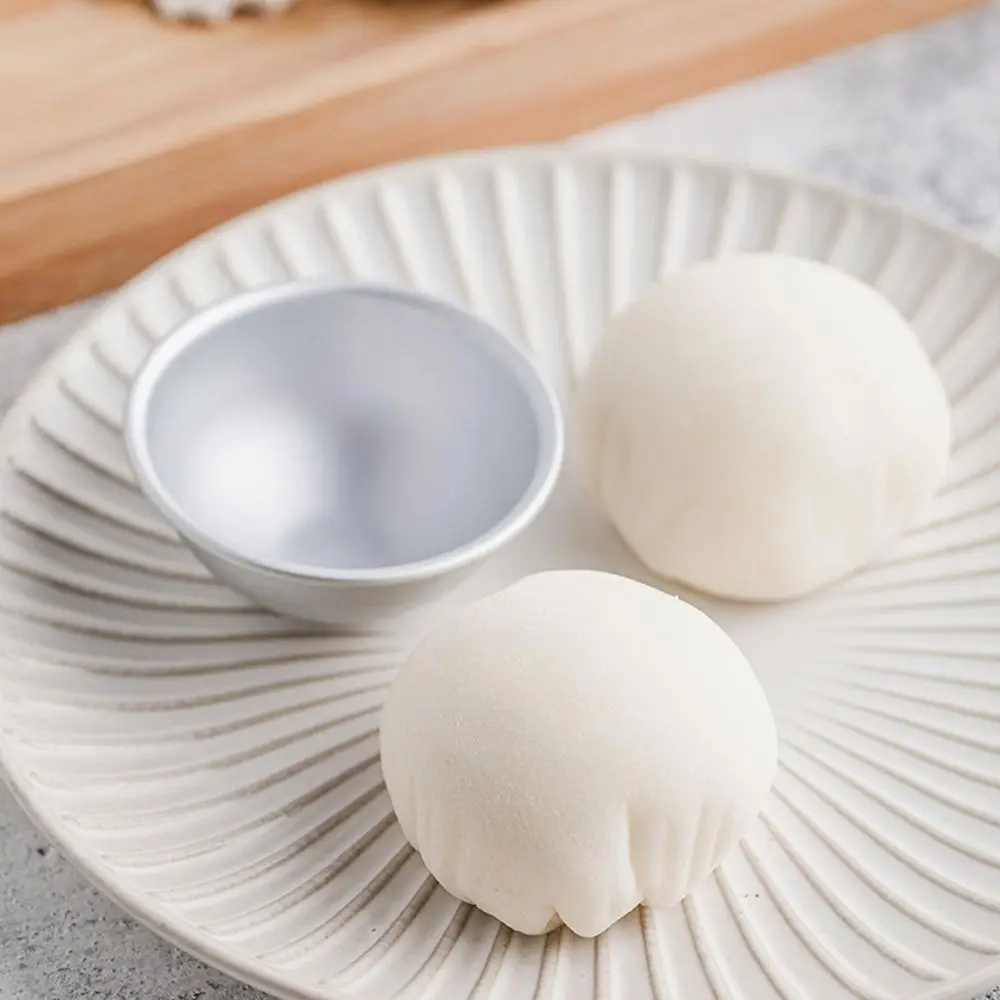 Molde de postre Daifuku de aleación de aluminio, medio redondo, 3D, Mochi, bola de nieve