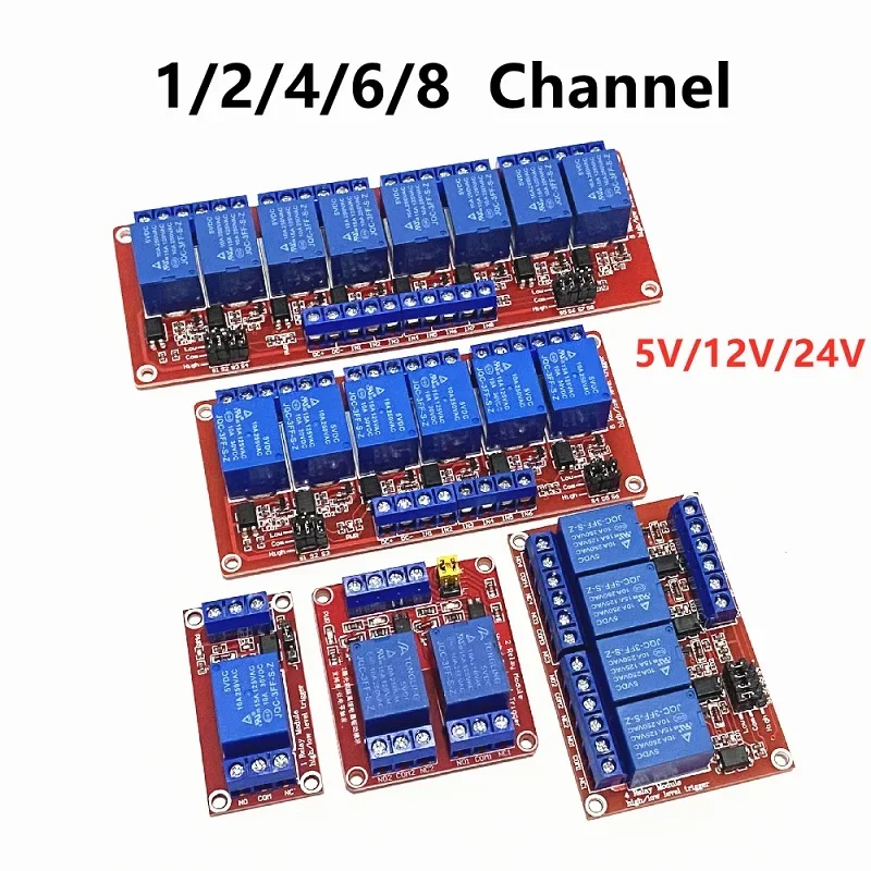 5V/12V/24V 1/2/4/6/8 Channel Relay Module High/low Level Trigger Dual Optocoupler Isolation For Arduino ARM PIC AVR DSP